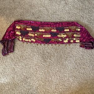 Used pink sequin belly dancing coin belt